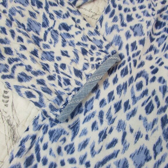 Sundance Catalog Women's Blue white ikat multi print long sleeve cotton top S - Picture 3 of 10